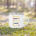 Enamel French Printed Coffee Cup with Handle - Best Thanks Gift for Atsem by Axyaa