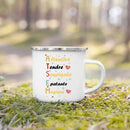 Enamel French Printed Coffee Cup with Handle - Best Thanks Gift for Atsem by Axyaa