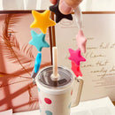 Axyaa Silicone Handle Strap for Stanley Straw Cup - Cute & Colorful Star Design
