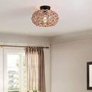 Axyaa Hand-Woven Hemp Rope Chandelier Ceiling Light for Bedroom and Living Room