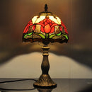 Axyaa American Tulip Tiffany Style Table Lamp - Stained Glass Art Night Light