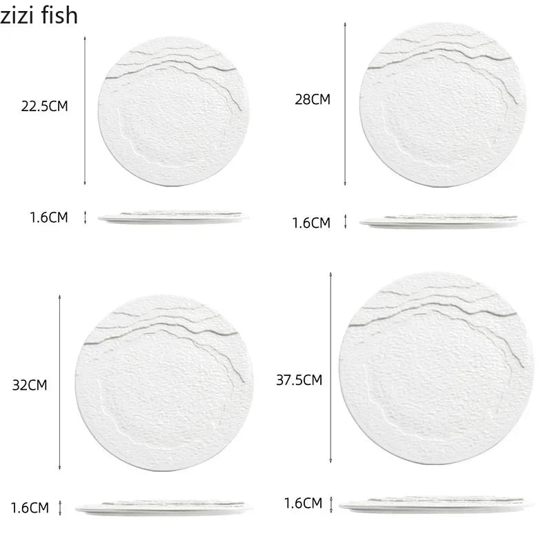 Axya Irregular Texture Ceramic Dinner Plate Set