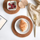 Axyaa Rattan Insulated Table Mats Set for Dining Tables and Plates