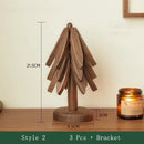 Axyaa Wood Coaster Set: Insulation Mat Tree Design, Tea Tray & Desktop Decoration