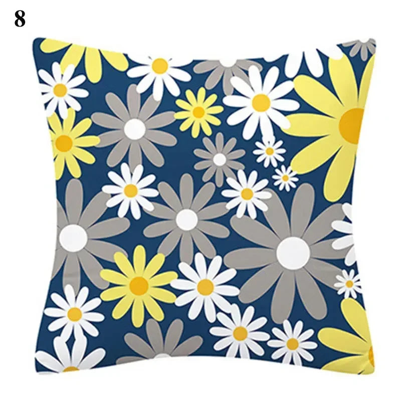 Flower Letter Print Cushion Cover for Stylish Home Decor by Axyaa
