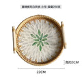 Axyaa Shell Tray: Light Luxury Double-eared Rattan Storage for Decorative Display