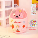 Axyaa Bear Desktop Organizer with Lid & Pen Holder - Cute & Multifunctional