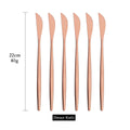 Axyaa Gold Knife Cutlery Set - 6Pcs Stainless Steel Sharp Dinnerware Kitchen Flatware
