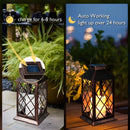 Axyaa Solar Lantern: Decorative Outdoor Candle Lamp with Auto On/Off - Waterproof Garden/Patio Decor