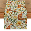 Axyaa Butterfly Flower Foxes Table Runner for Kitchen Dining Party Decor
