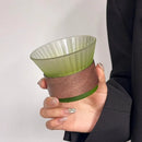 Axyaa Gradient Color Stripe Glass Cup for Coffee, Cold Drinks, Latte - 200ML