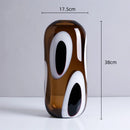 Axyaa Ellipsoid Glass Vase with Spot Pattern for Home Decor