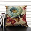 Axyaa Flower Print Cushion Cover: Decorative Sofa Throw Pillow for Home Décor & Comfort.