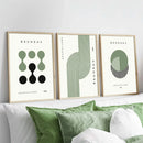 Green Bauhaus Geometric Canvas Print Set for Bedroom & Living Room Decor by Axyaa