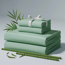 Axyaa 100% Organic Bamboo Silky Bed Sheet Set - Luxuriously Soft Hotel Bedding