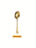 Axyaa Gold Stainless Steel Cutlery Set - 8pcs Buffet Utensils and Food Tongs