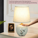 Axyaa White Ceramic Chinese Table Lamps - Modern LED Dimming Desk Light