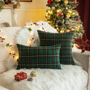 Axyaa Red Plaid Christmas Pillow Covers for Festive Home Decor