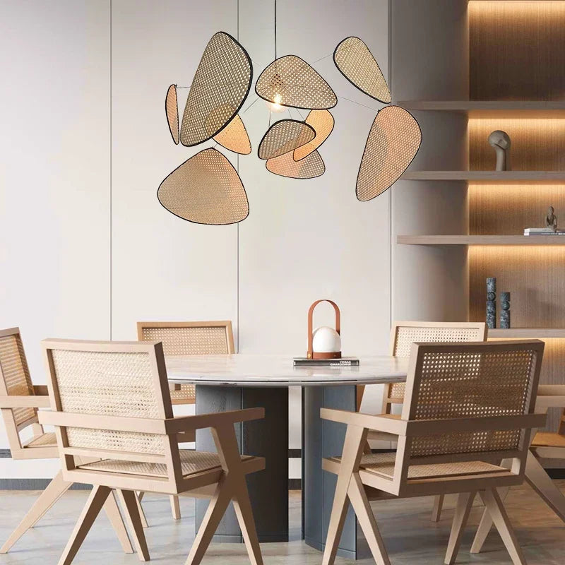 Axyaa Wicker Petals Chandelier for Living Room and Dining Table