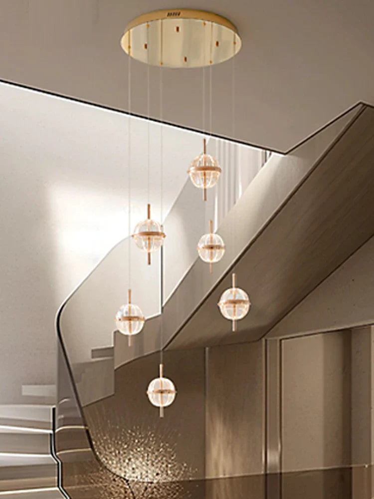 Axyaa Modern LED Circular Chandelier for Staircase and Living Room