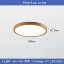 Axyaa Wood Grain LED Ceiling Light: Modern, Ultrathin, Walnut Finish for Home & Restaurant