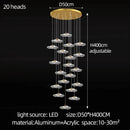 Axyaa Lotus Leaf Acrylic Chandelier for Staircase Duplex & Villa Living Room