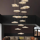 Axyaa Crystal Chandelier Stair Pendant Lamp Living Room Interior Lighting