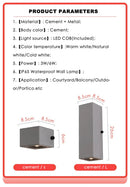Axyaa Cement Wall Lamp Outdoor LED Sconce Industrial Atmosphere Light