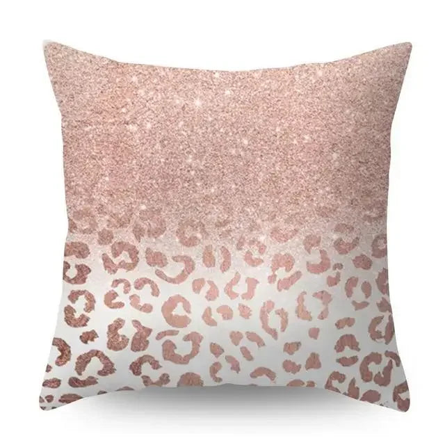 Rose Gold Geometric Pineapple Glitter Pillowcase - Axyaa Home Decor