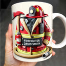 Axyaa Custom Firefighter Name & Badge Ceramic Mug - 11oz Porcelain