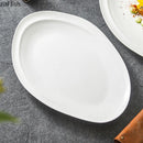 Axyaa Ceramic Oval Plate for Steak, Salad, Sushi, Dessert - Restaurant Molecular Cuisine