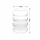 Axyaa Vintage Ripple Glass Cups for Coffee, Juice, Wine - Set of 2