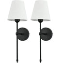 Axyaa Modern Nordic Wall Sconce with Cloth Cover for Bathroom Mirror Bedroom