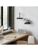 Axyaa Black Floating Wall Shelf Small Shelves with Mounting Brackets for Home Decor