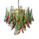 Axyaa Green Glass Chandelier: Medieval French Style Lighting for Living Room, Bedroom, Dining Hall