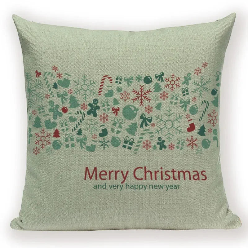 Elk Snowflake Santa Claus Gloves Christmas Pillowcase by Axyaa
