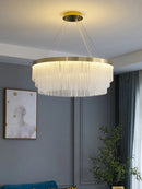 Axyaa Luxury Twisted Crystal Ceiling Chandelier for Dining Living Room