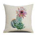Axyaa Cactus Series Green Plant Printed 45*45cm Cushion Cover - Simple Style Square Pillowcase