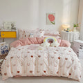 Axyaa Strawberry Double Sheet Bedding Set: Queen/King Size Comforter & Duvet Cover
