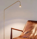 Axyaa Minimalist Gold Metal LED Floor Lamp for Living Room, Study, or Bar