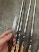 Axya BBQ Skewers: 55cm Long Handle Kebab Grill Stick, Stainless Steel Outdoors Needle.