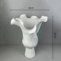 Axyaa White Ceramic Tulip Vase - Home Decor Floral Arrangement Accessory