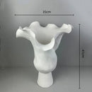 Axyaa White Ceramic Tulip Vase - Home Decor Floral Arrangement Accessory