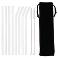 Axyaa Glass Straw Set: Reusable & Eco-Friendly Smoothie Cocktail Straws