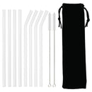Axyaa Glass Straw Set: Reusable & Eco-Friendly Smoothie Cocktail Straws