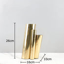 Axyaa Golden Stainless Steel Round Vase - Minimalist Plant Pot for Room Aesthetic Decor