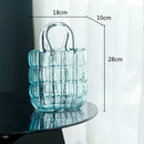 Axyaa Clear Glass Vase Handbag for Floral Arrangements & Home Decor
