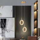 Axyaa LED Crystal Pendant Lamp - Modern Round/Oval Suspension Light for Bedroom, Dining Room