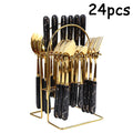 Axyaa 24-Piece Ceramic Tableware Set with Storage Rack Gift Box