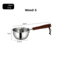 Axyaa Stainless Steel Oil Pot with Wooden/Steel Handle, Small Saucepan - Cooking Tools & Kitchen Accessories
